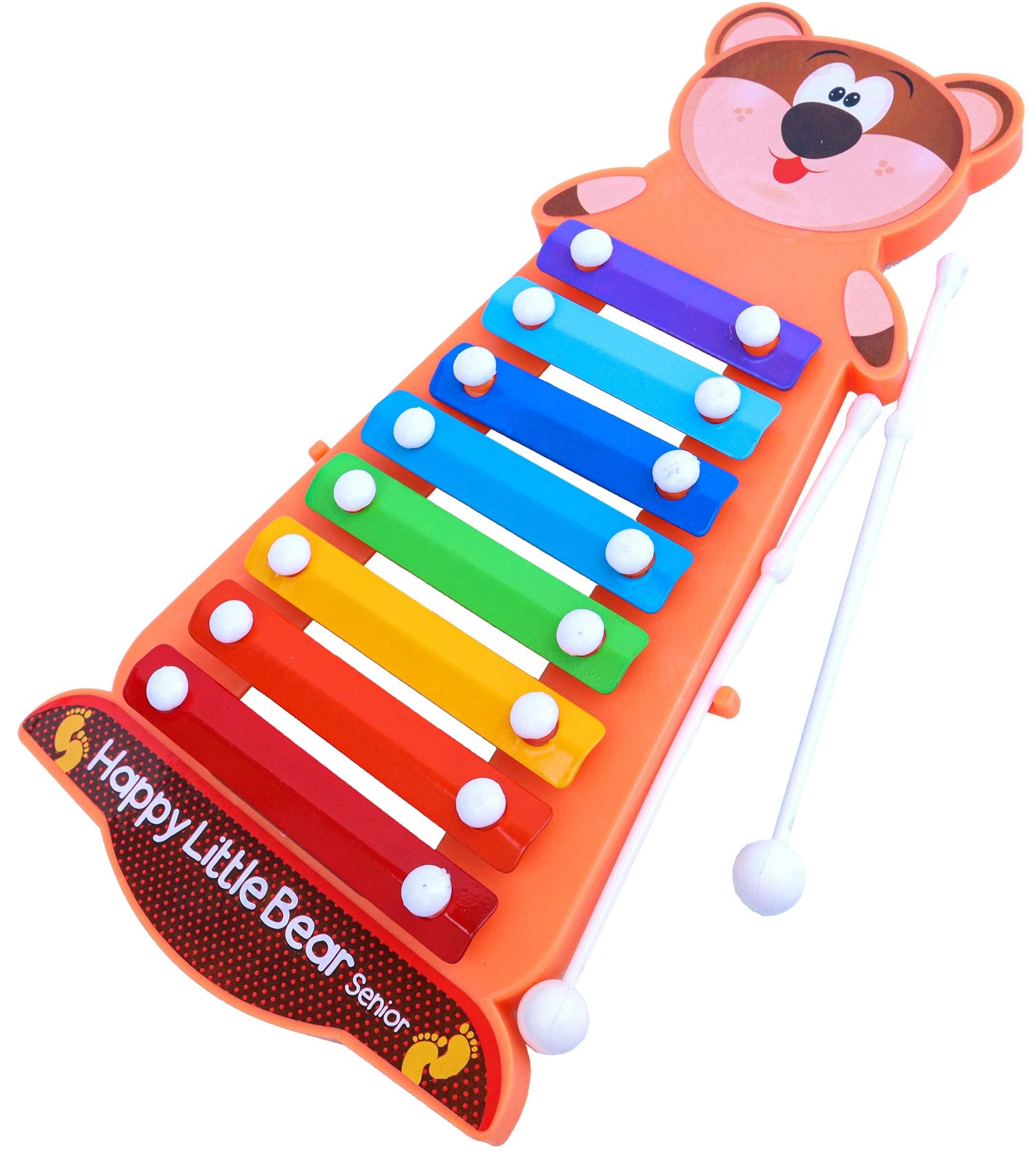 Toyshine Happy Little Bear Xylophone with 2 Mallets Toy Set for Babies, Multi - Made in India