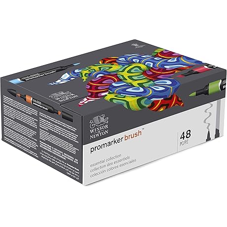 Winsor & Newton ProMarker Brush Markers, 48-Piece Essential Collection