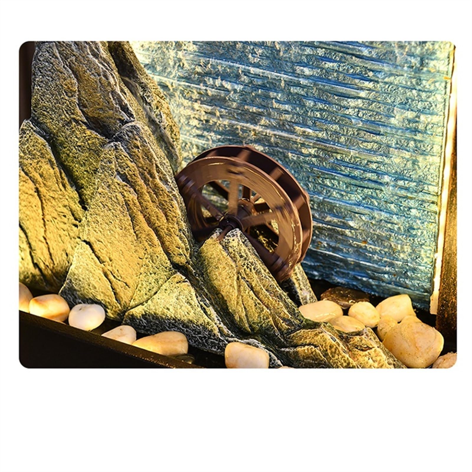 Fontana da pavimento per soggiorno, Decorazione moderna e semplice dell'acqua, fontana d'acqua circolante nel cortile del soggiorno, decorazione del giardino roccioso del pavimento dell'ufficio , Font