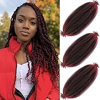 Vista 33 de Cabello Afro Twist de 30 Pulgadas 2 Paquetes, Cabello Afro Twist Elástico Pre Esponjado Cabello Spring Twist Pre Estirado Cabello para Envolver