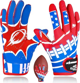 Invech Youth Football Gloves, Kids Receiver Football Gloves with Anti Slip Palm, Great Gift for Boys and Girls 8-12