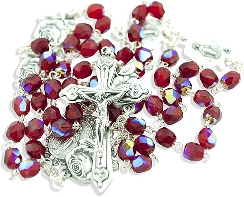 Miniatura 9 de Inmaculada Concepción Rosario Católico con Cuentas de Cristal