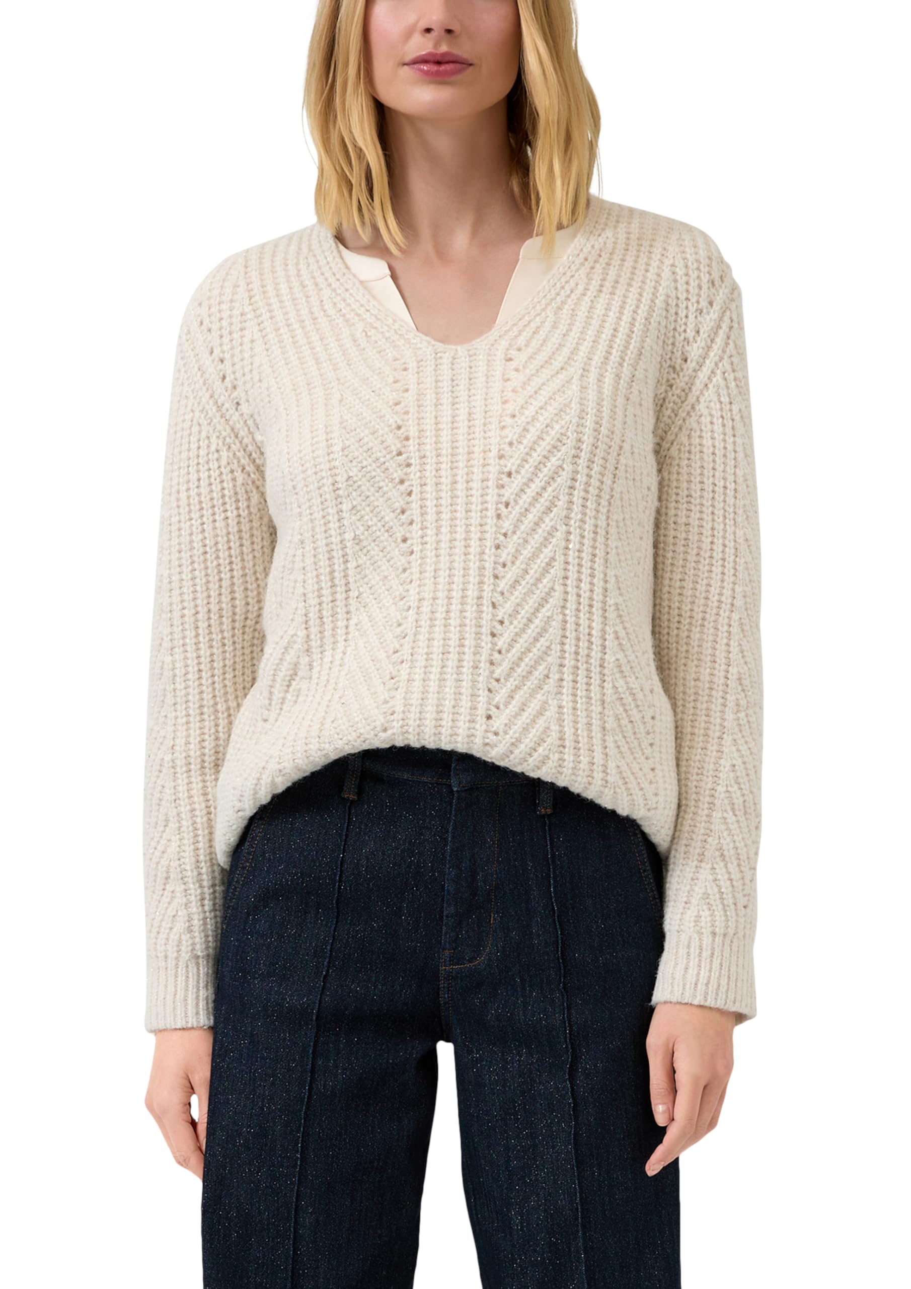 s.Oliver Strickpullover mit Glitzergarn und Pailletten-Details