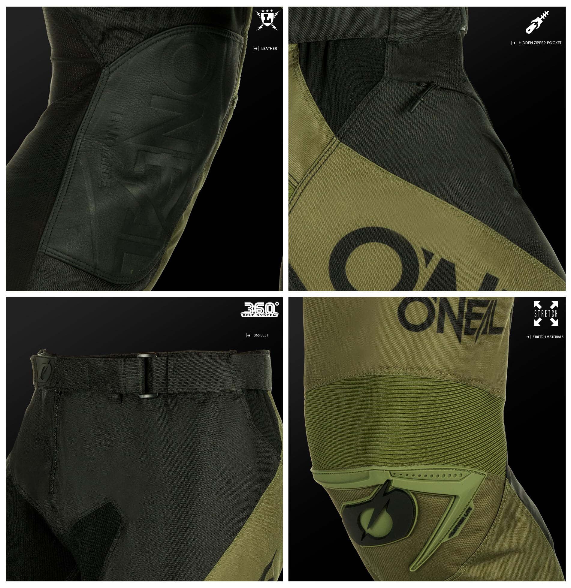 O'NEAL | Motocross-Hose | Enduro Motorrad | Strapazierfähige Denierstoffe, Leder-Hitzeschutz an beiden Knie-Innenseiten | Pants Mayhem Hexx V.24 | Erwachsene | Blau Orange