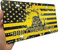 Vista 75 de JASS GRAPHIX Placa de matrícula personalizada con la bandera estadounidense de línea amarilla, homenaje personalizado a despachadores y operadores