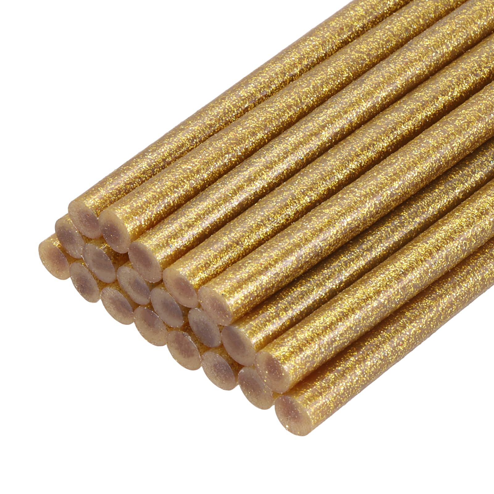 PATIKIL Hot Glue Sticks for Glue Gun, 20 Pcs Colored Hot Melt Adhesive Bulk Sticks for DIY Craft Projects Art Decoration Home Repairs, Golden (7mm x 100mm)