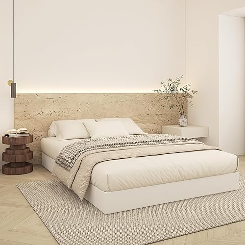 Miniatura 4 de Base de cama tamaño Queen de 7 pulgadas de alto, base de colchón de metal resistente de 3000 libras con funda de tela, fácil montaje, silenciosa,