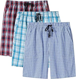 Men Pajama Short Drawstring Home Sleep Short 3-Pack Comfortable Lounge Bottom with Pocket