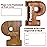Summidate Customized Name Extra Large Wooden Piggy Bank for Kids Boys Girls Alphabets Letter A-Z Coins Bills Money Change Saving Box Clear Cover (Laser Engraved) Educational Toys 12- Letter P