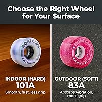 Vista 2 de Bont Ruedas de patinaje LED para exteriores con luz brillante, 2.441 x 1.378 in, 83 A, paquete de 4, para patinaje de calle y recreativo