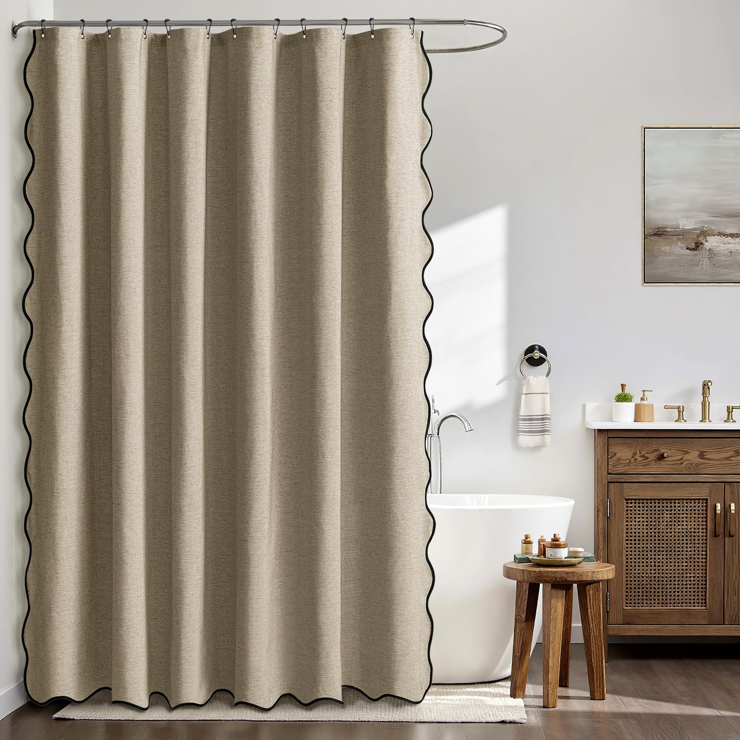 Cleafe - Tenda Da Doccia Impermeabile Peva Bianca 12 Ganci 180 X 200cm Arredo Bagno 69809 83187865