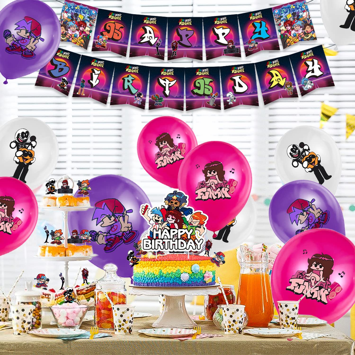 Decorazioni Compleanno Bambini - 44 Pezzi Con Palloncini, Striscione E Decorazioni Per Torta - Foto 8