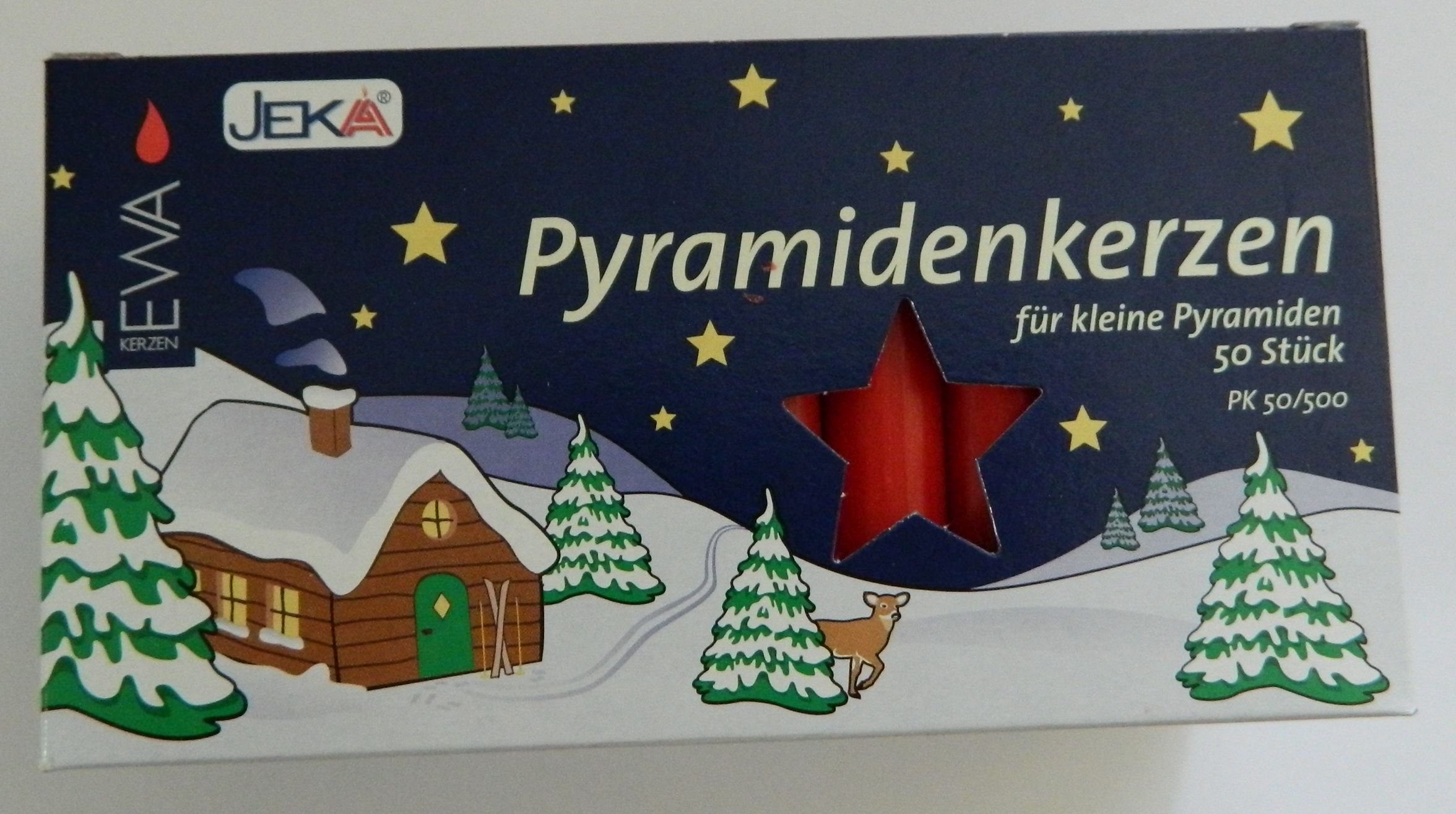 Ewa Kerzen Plain Red Pyramid Candles 50 Pieces, Red