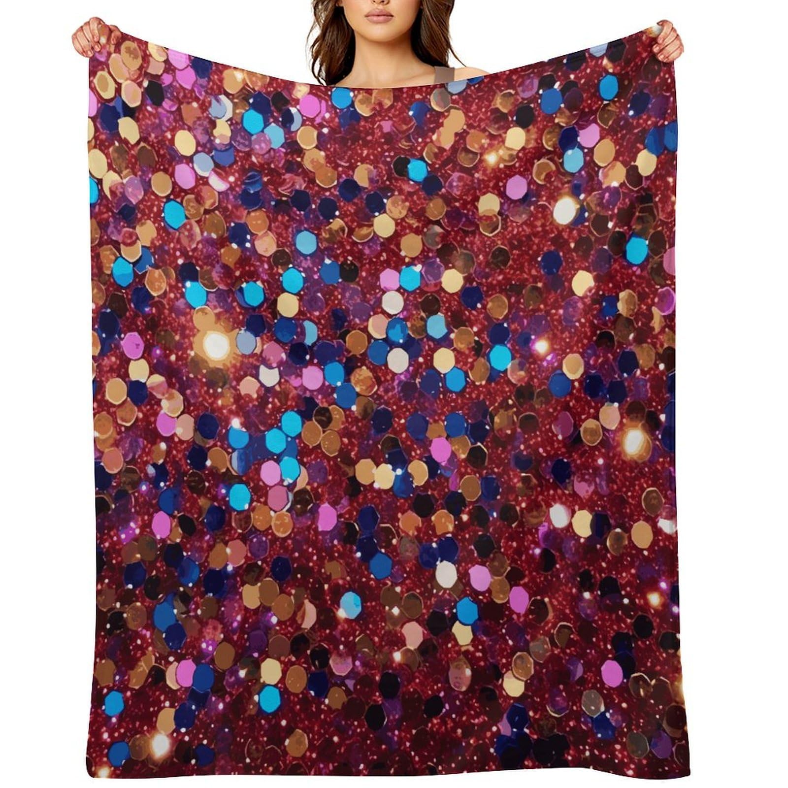 Fekiloot Style Glitter Pattern Throw Blankets Camping Blanket60 X80
