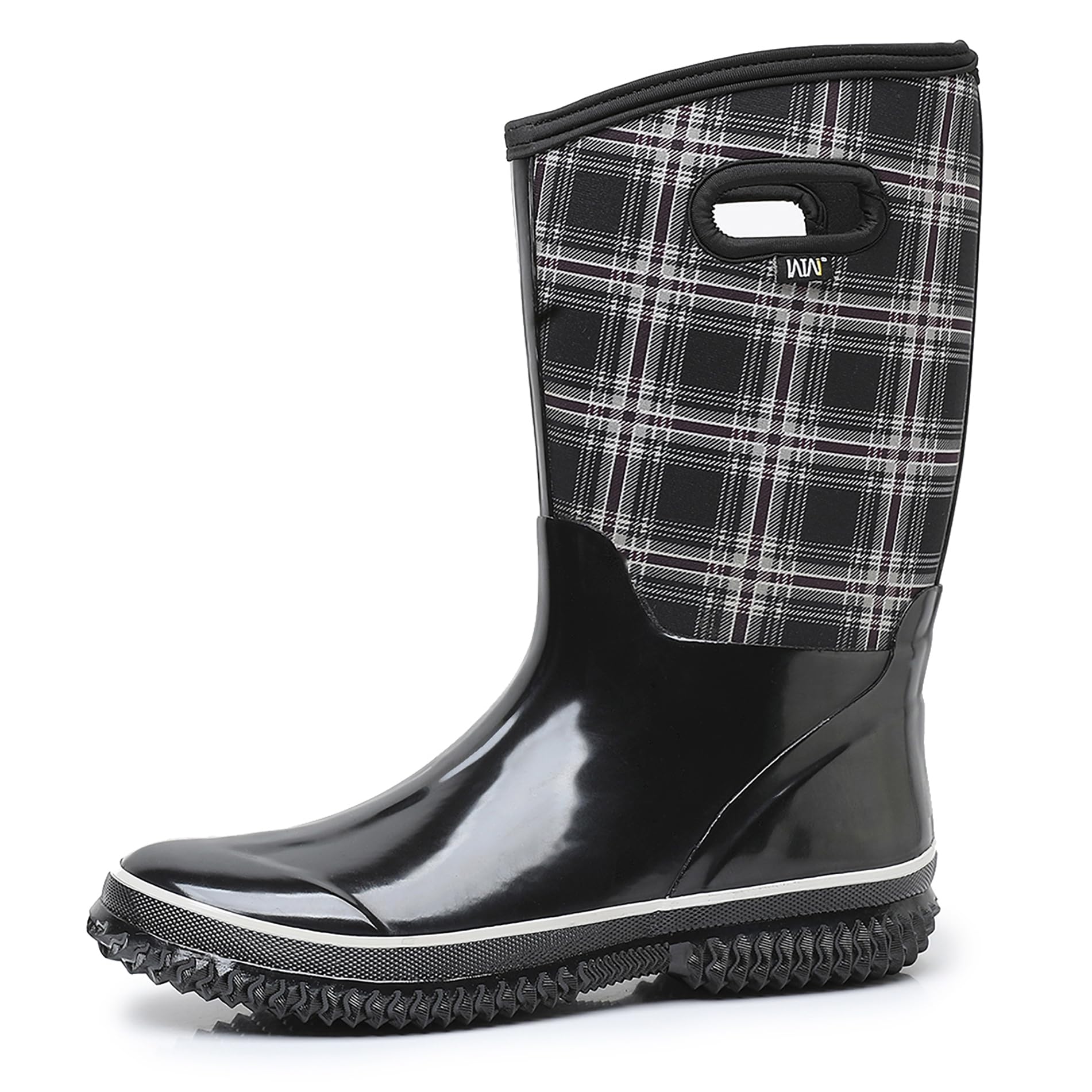 WTW Mid Calf Rain Boots for Women - Waterproof Insulated Neoprene Mud Boots Outdoor Hunting Garden Boots