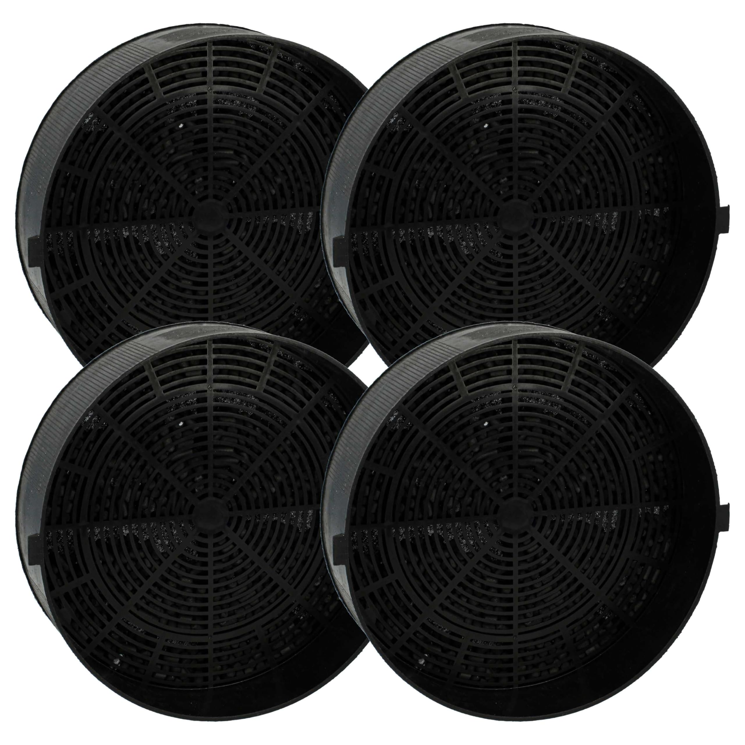 vhbw 4x Activated Carbon Filter compatible with Electrolux AEF3810X 942640947 Extractor Hood - 16 cm