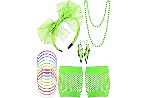 80's Flashback with Bold Neon-Accented Party Accessories for Women