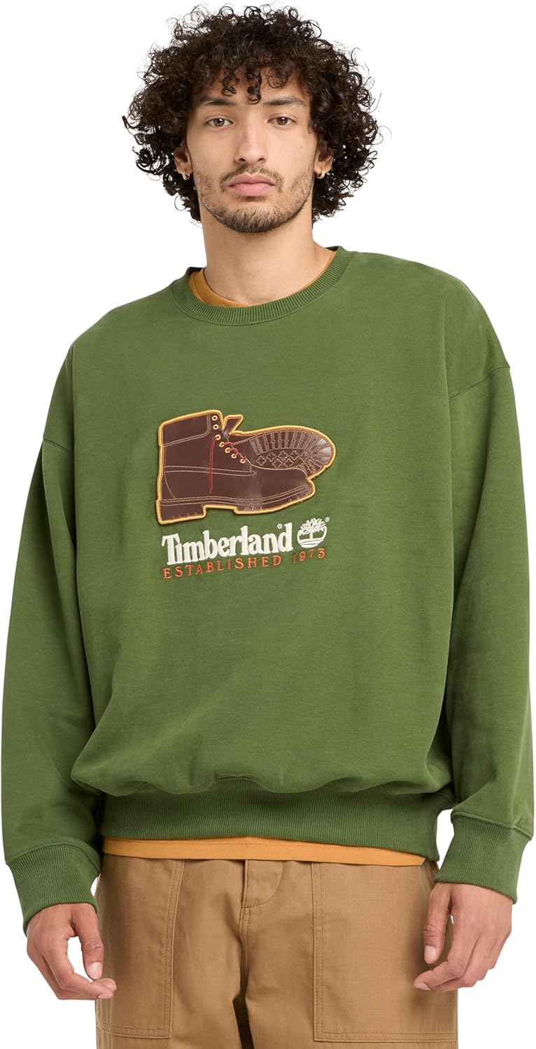 Timberland Mens New Box Fit Badge Crew Neck Sweatshirt