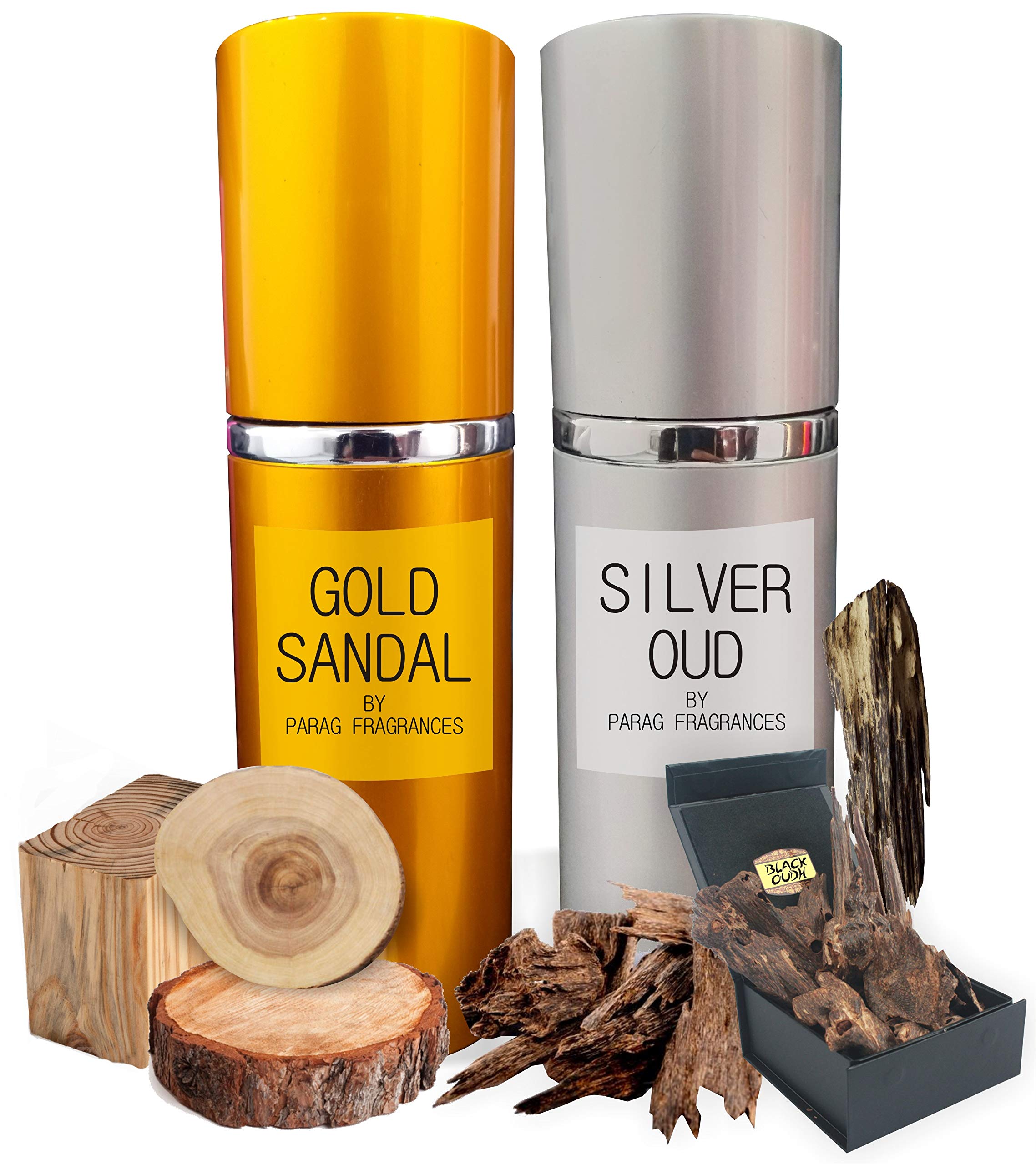 Parag Fragrances Gold Sandal And Silver Oudh Attar Perfume Each 60ml (Made From Attars For Staying Long on Clothes) Natural Spray Perfume Attar For Men/Unisex (Contain Aqua & Denat Alcohol)