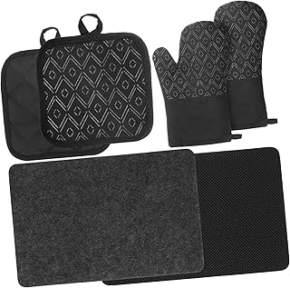 CIYODO Tapete Luvas De Forno Suporte De Panela De Silicone Fritadeira De Ar De Micro-Ondas Trivets De Panela Quente De Algodão Para Panelas Quentes Isolamento Luvas De Micro-Ondas Luvas
