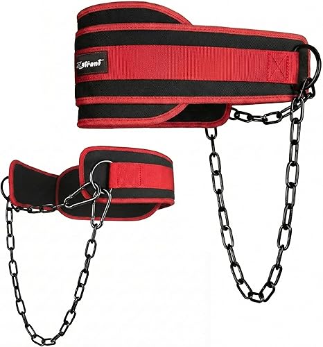 Miniatura 6 de Cinturón de inmersión para levantamiento de pesas con cadena, resistente capacidad de 550 a 650 libras, para inmersiones y dominadas