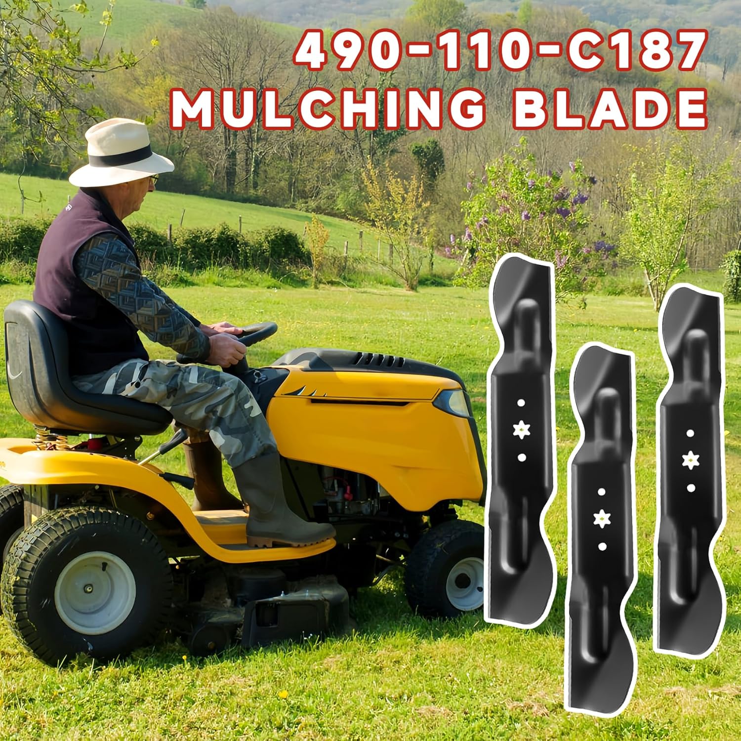 ZT2 60 Blades for Cub Cadet 742-05620 Ultima ZT2 60 Inch Deck Lawn Mower Blade Replace 742P056202 742-056202 490-110-C187 Hi Lift Blade Blades Fits 3 Pack