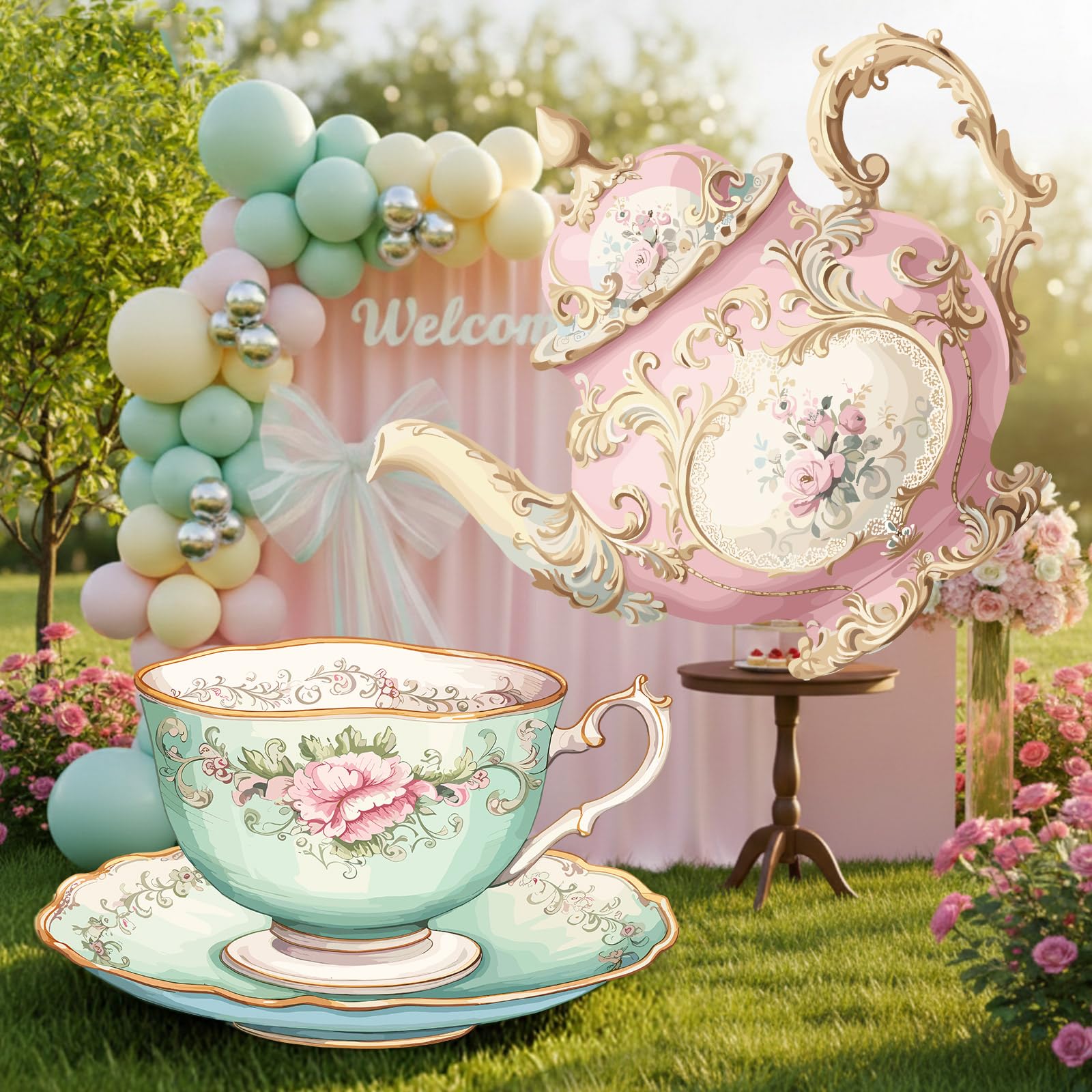 Photo 1 of BreezeHug Tea Party Display Stands (Pink/Green)