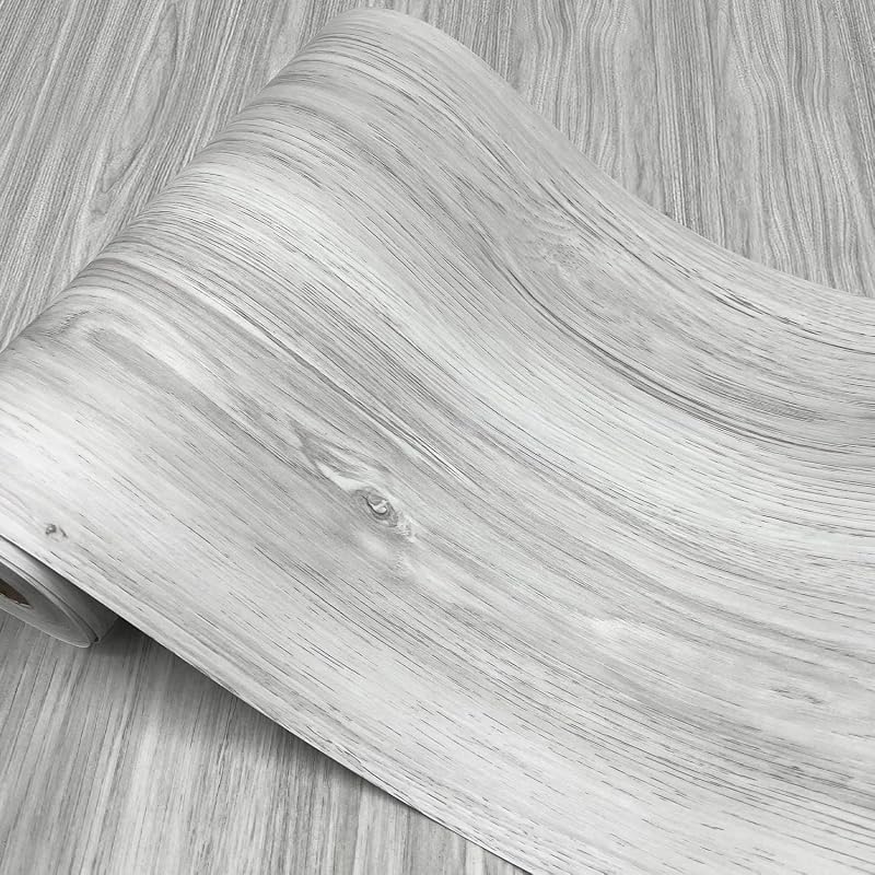Baldosas de madera para despegar y pegar – 11.8” de ancho, longitud total del rollo de 118” – Diseño versátil para cualquier espacio, pisos de vinilo autoadhesivos de color claro, características impermeables y antideslizantes