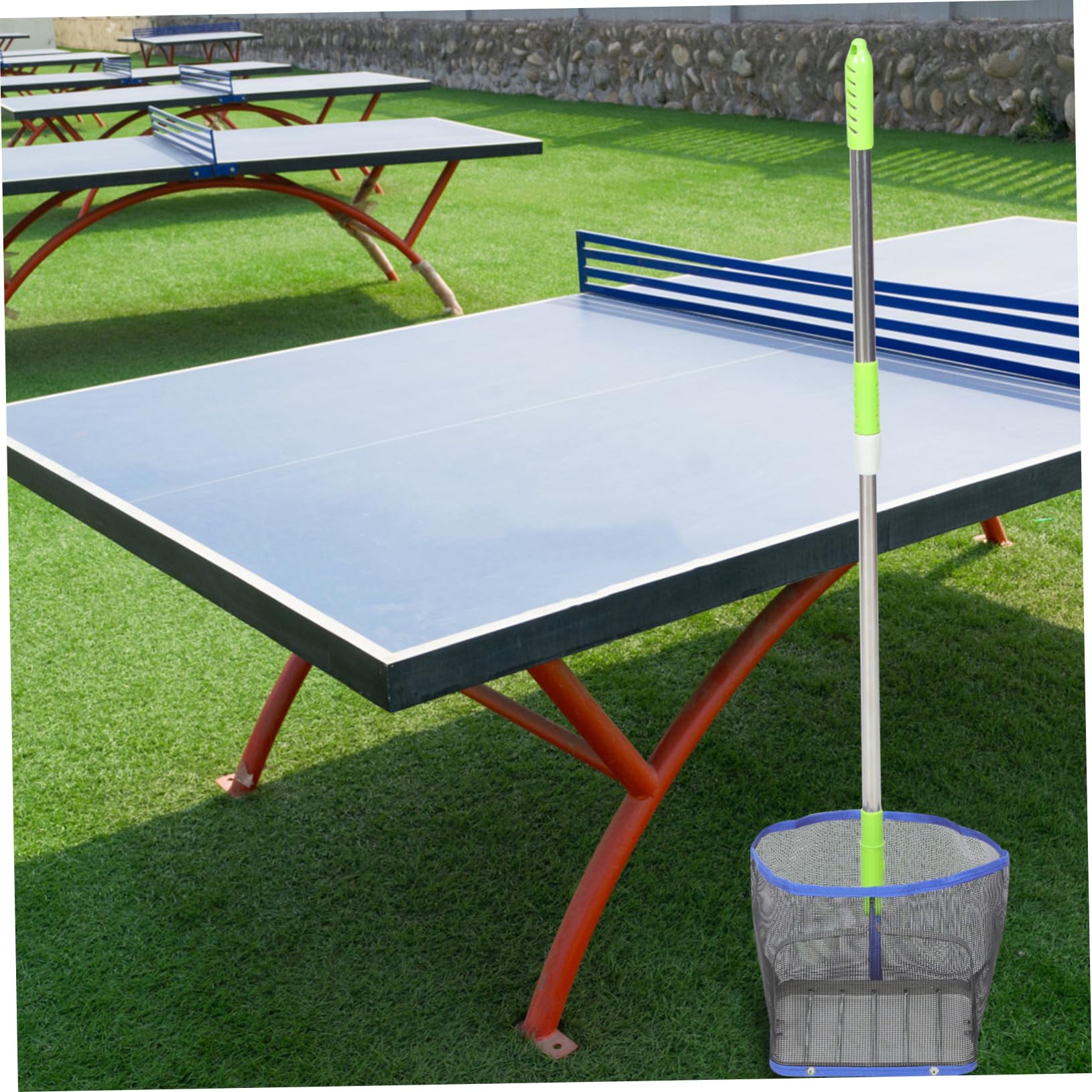 Recogedor de balones de tenis de mesa portátil mango telescópico ajustable azul