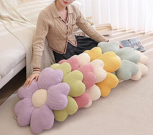 Miniatura 4 de Almohada en forma de flores, almohada con flores en la silla, cojines decorativos para el hogar, cojines de flor de cerezo (50 x 50, blanco y