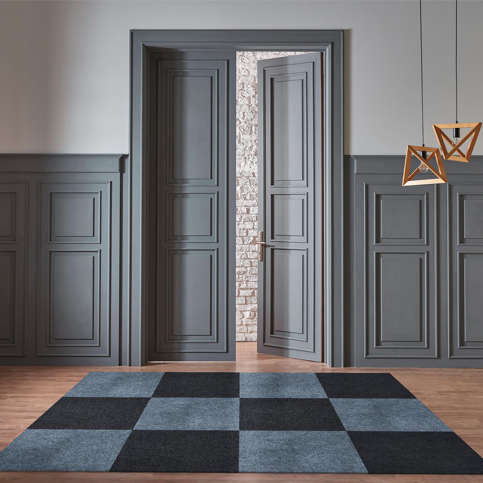 Vieshful Dalles de Moquette Autocollantes 10 Pièces Carrées Gris Clair | 50x50 cm Revêtement de sol adhésif facile à poser pour maison, bureau, salon, chambre et espaces commerciaux