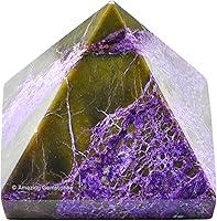 Vista 44 de Amazing Gemstone Amethyst Pyramid Crystal Healing Stones - 2" Great Pyramid Figurine of Natural Stone Pyramid for Meditation, Reiki, Chakra
