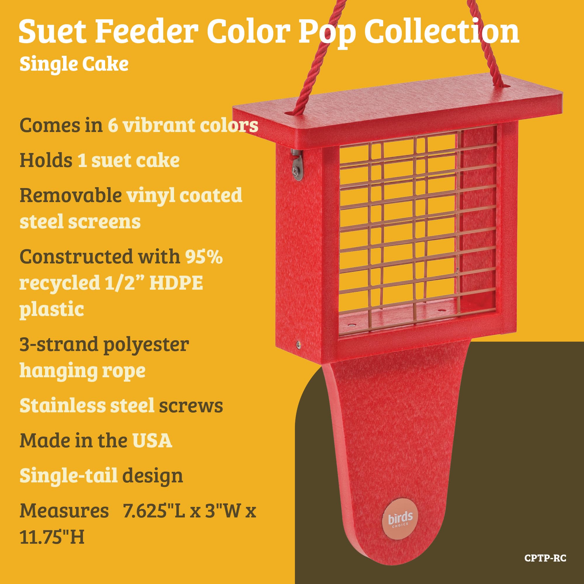 Birds Choice SNTP Bird - Comedero de sebo con Parte Superior Verde, Beige