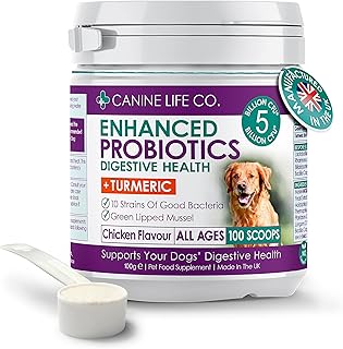 Canine Life Co. Probiotics For Dogs | High Strength 5 Billion CFU* | 10 Strains Of Good Bacteria | Allergy & Digestive Relief For Dogs | 100g Powder Made In UK (1 Pot (100g))