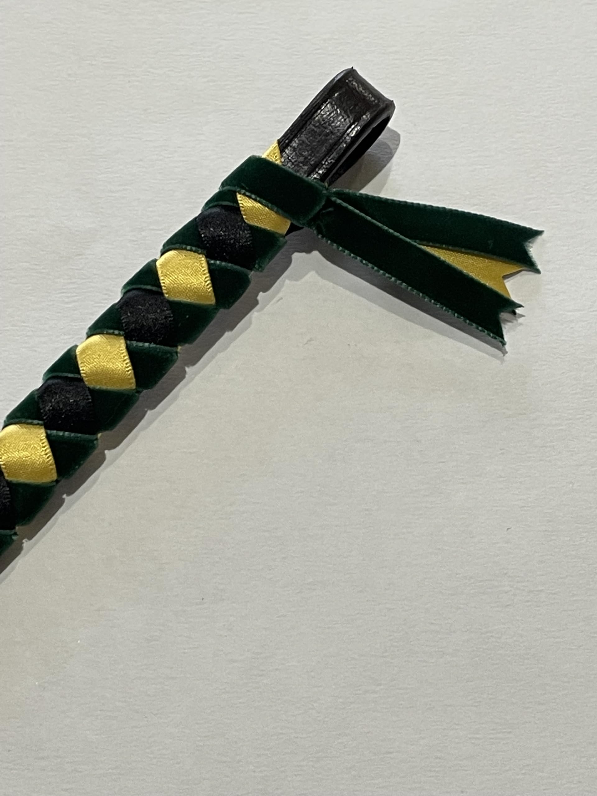 IV Horse Velvet Browbands Small Pony to Extra Full (Green Gold Black, Full)