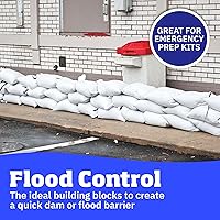 Vista 4 de DURASACK Bolsas de arena resistentes con cuerdas de amarre, bolsas de arena de polipropileno tejidas vacías para control de inundaciones con 1600