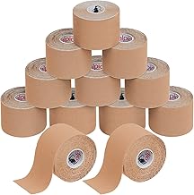 ALPIDEX Nastro Kinesiologico Tanti Colori 1/3/ 6/12 Rotoli 5 m x 5,0 cm E-Book Esempi Applicazione Tape Kinesiologico Muscolare Cerotto, Colore:colore della pelle, Quantità:12 rotolo