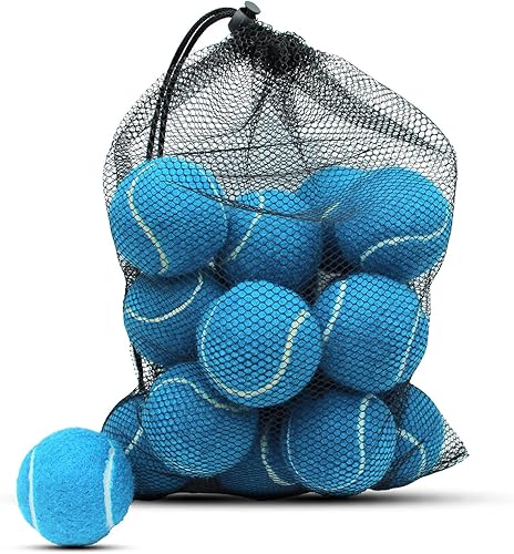 Miniatura 14 de Pelotas de tenis, paquete de 18 pelotas de entrenamiento con bolsa de malla para un fácil transporte, pelotas de práctica para perros y mascotas, 9
