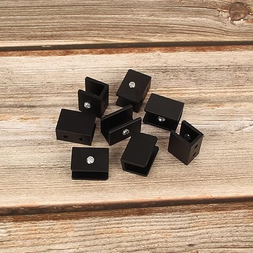 Miniatura 8 de WANLIAN 8 soportes para estantes de vidrio, abrazadera de vidrio de aleación de aluminio, soporte de estante de vidrio montado en la pared,