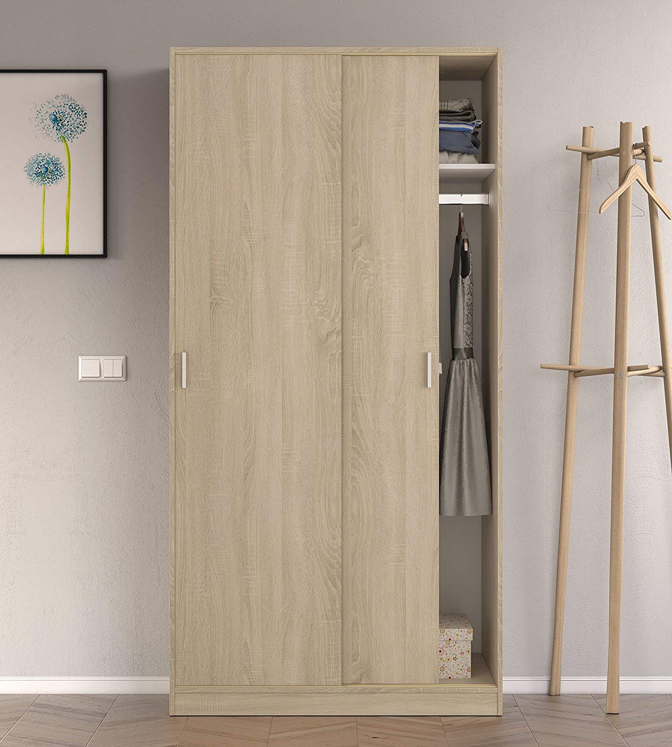 13Casa Jenny S01 Armadio Anta Scorrevole, Melamina, 100 x 50 x 200 cm