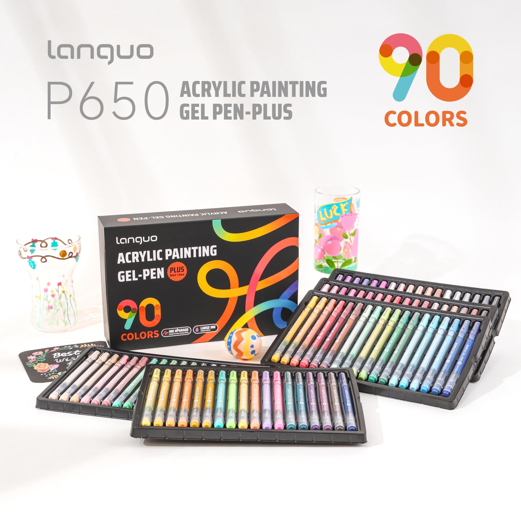 languo ゲルペン 90色セット Amazon | languo アクリルゲルペン 着色用 90色セット 3Dアクリル
