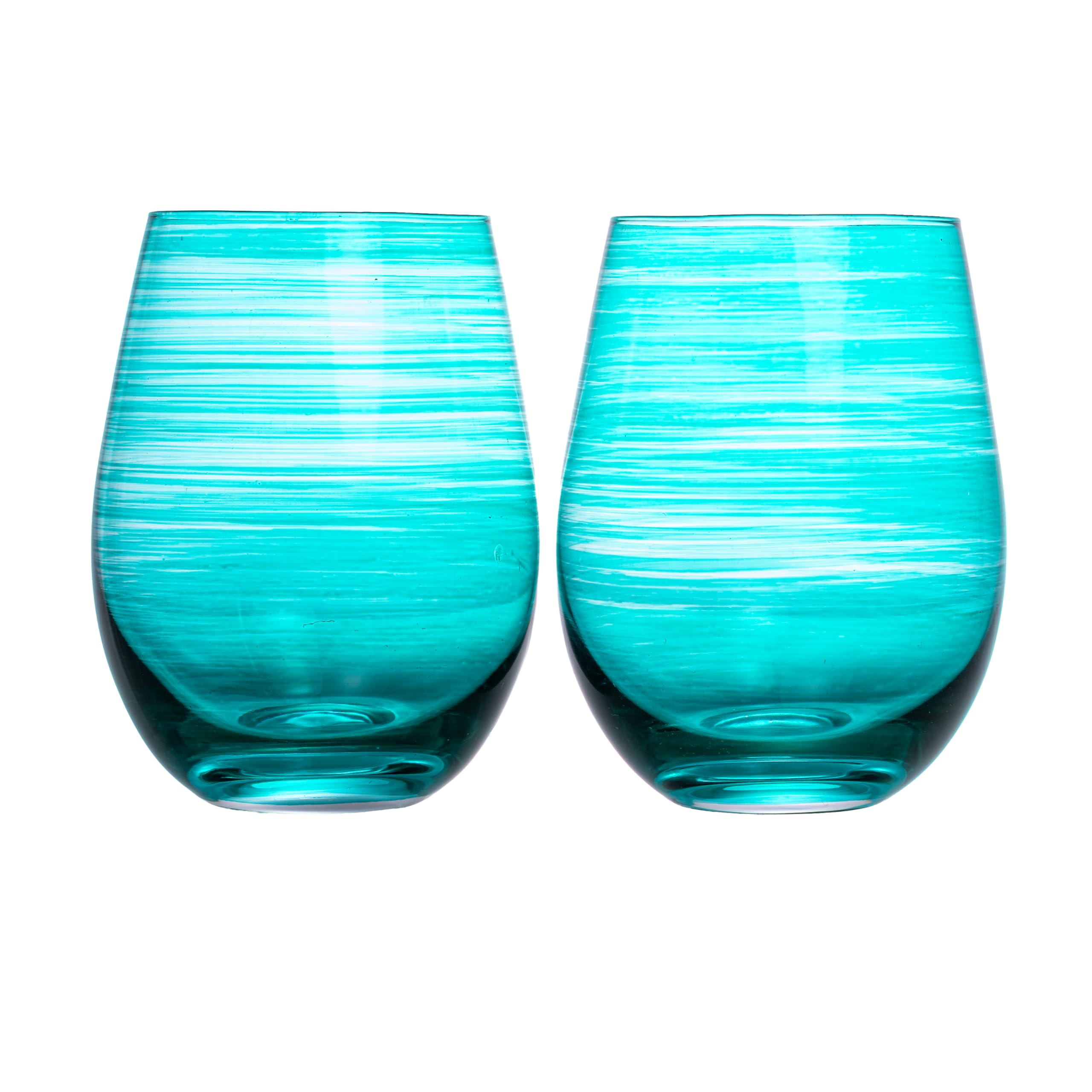 Jogo de 2 Copos - Joy - Vidro - 550Ml - Azul Turquesa - Full Fit