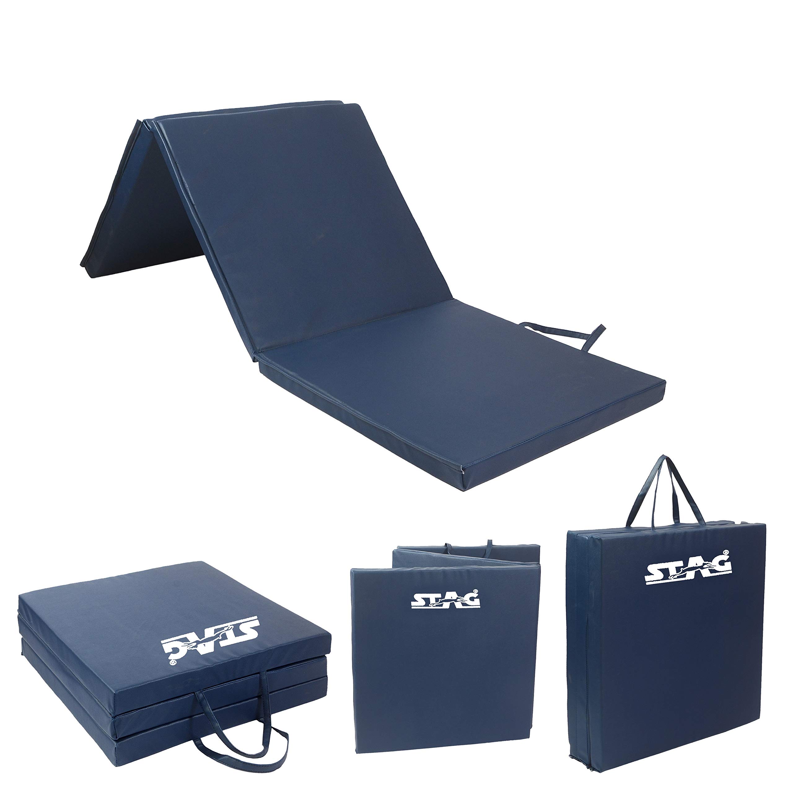 STAG Multi-Purpose Foldable Fitness MAT 180 CM X 60 CM X 30 MM | Use as Tumbling mat, Gymnastics mat, Crash pad | Thick Foam | for Both Men and Women-image-36