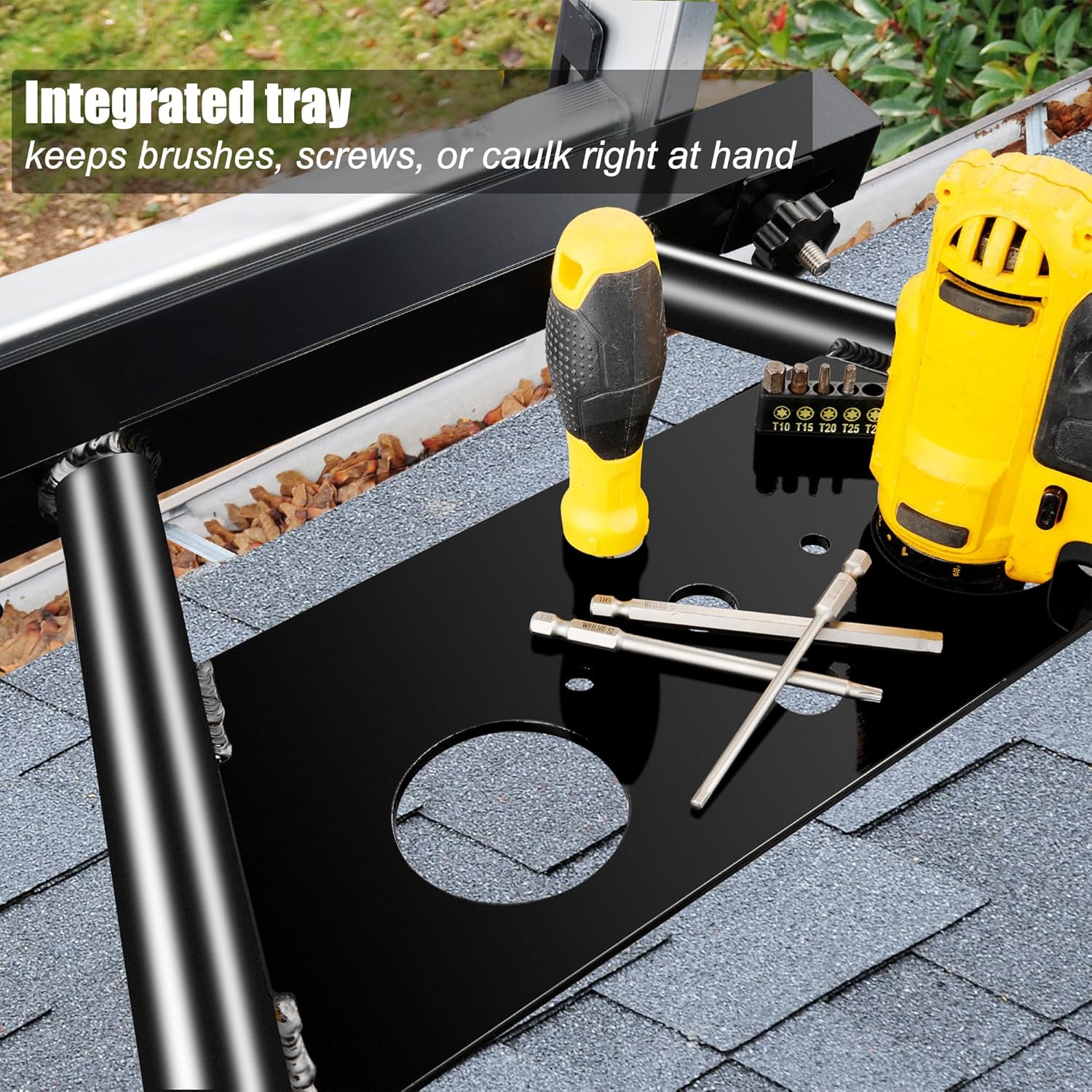 Extension Ladder Stabilizer, Universal Ladder Standoff for Roof, Aluminum Stability Anchor System, Extension Telescoping Leg, Hatches, Ladder Safety Post