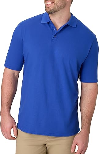 Hanes - Camisa polo para hombre, de manga corta y peso medio, con tecnología X-Temp