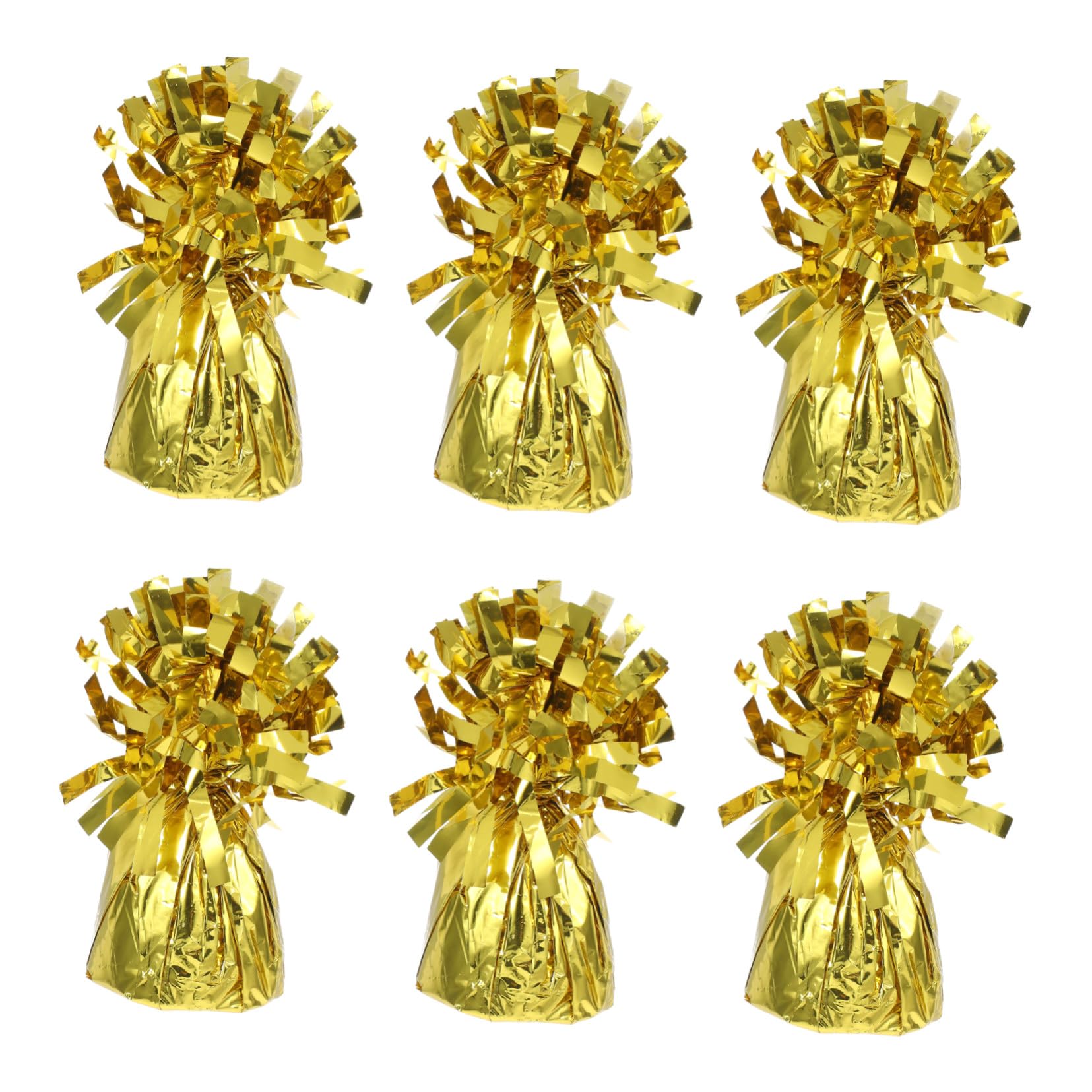 Ballongewichte 6 Stück Gold aus PVC, Zement und Kunststoff für Events | Geeignet für Folien und Latexmodelle, Drinnen Wie Draußen Nutzbar, Hält Aufsteigende Luft Sicher Unten