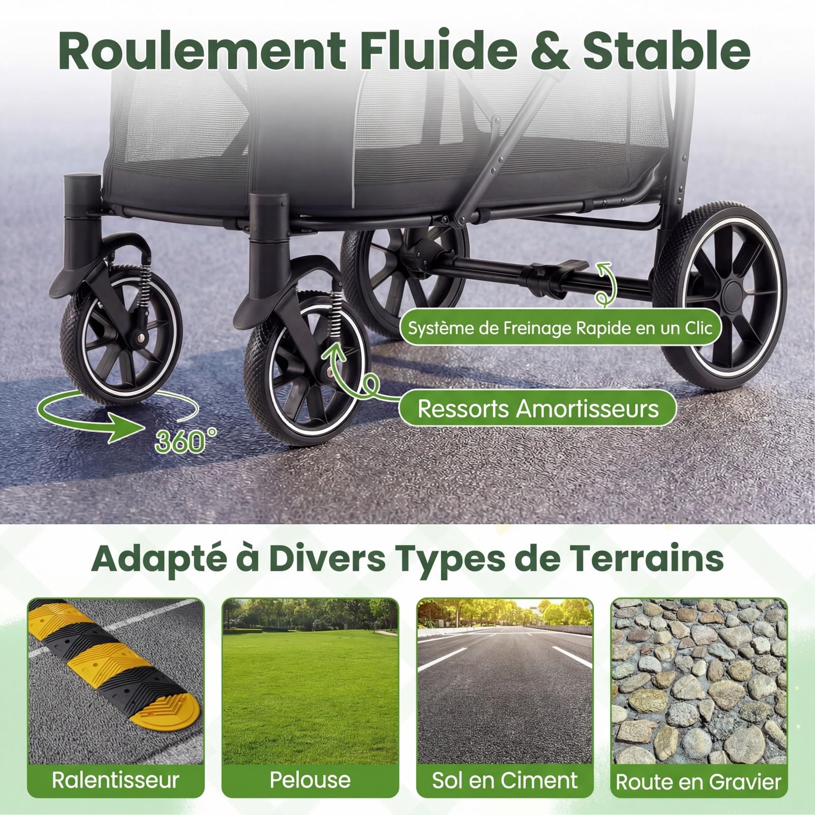 COSTWAY Poussette pour Chien Chat Pliable, Grand Entrée Basse, Auvent Réglable, Charge 40 kg, Chariot pour Chien Chat à 4 Roues, Poches de Rangement, Laisse de Sécurité, Coussin (Noir,Style 16)