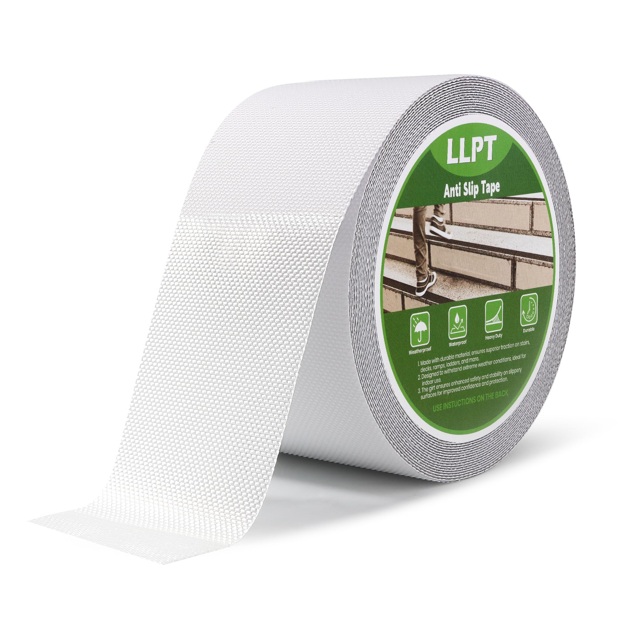 LLPT Anti Slip Tape | 76mm x 11m | Grip Tape | Heavy Duty Waterproof Indoor | Non Slip Traction Strips | for House Stairs Ladders Bathroom Floor Steps Staircase Tread (ASC311PEVA) | Clear