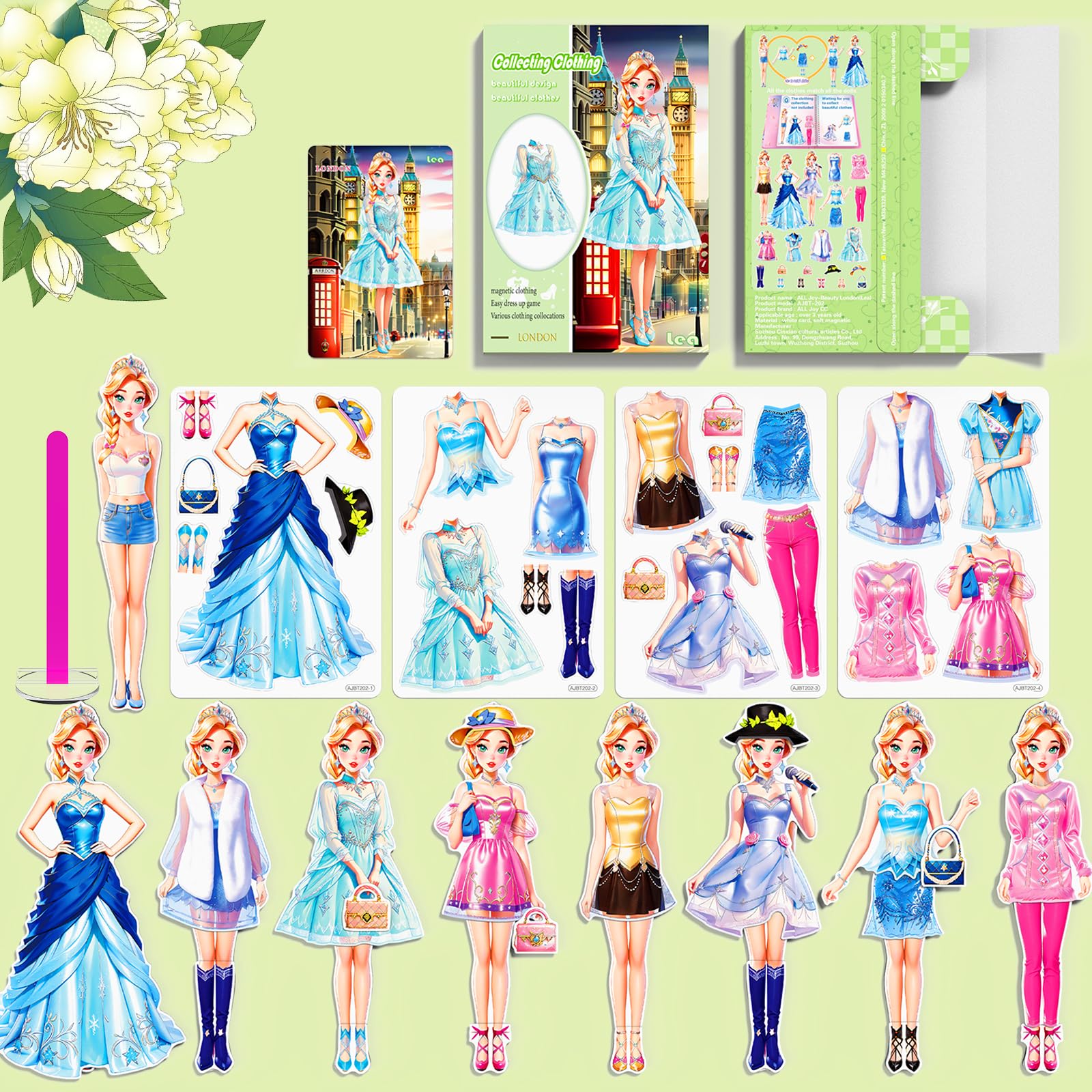 Jeu De Poupées Magnétiques Princesse – Plus De 30 Vêtements à échanger – Voyage, Frigo, Tableau – Créativité Pour Filles Dès 3 Ans