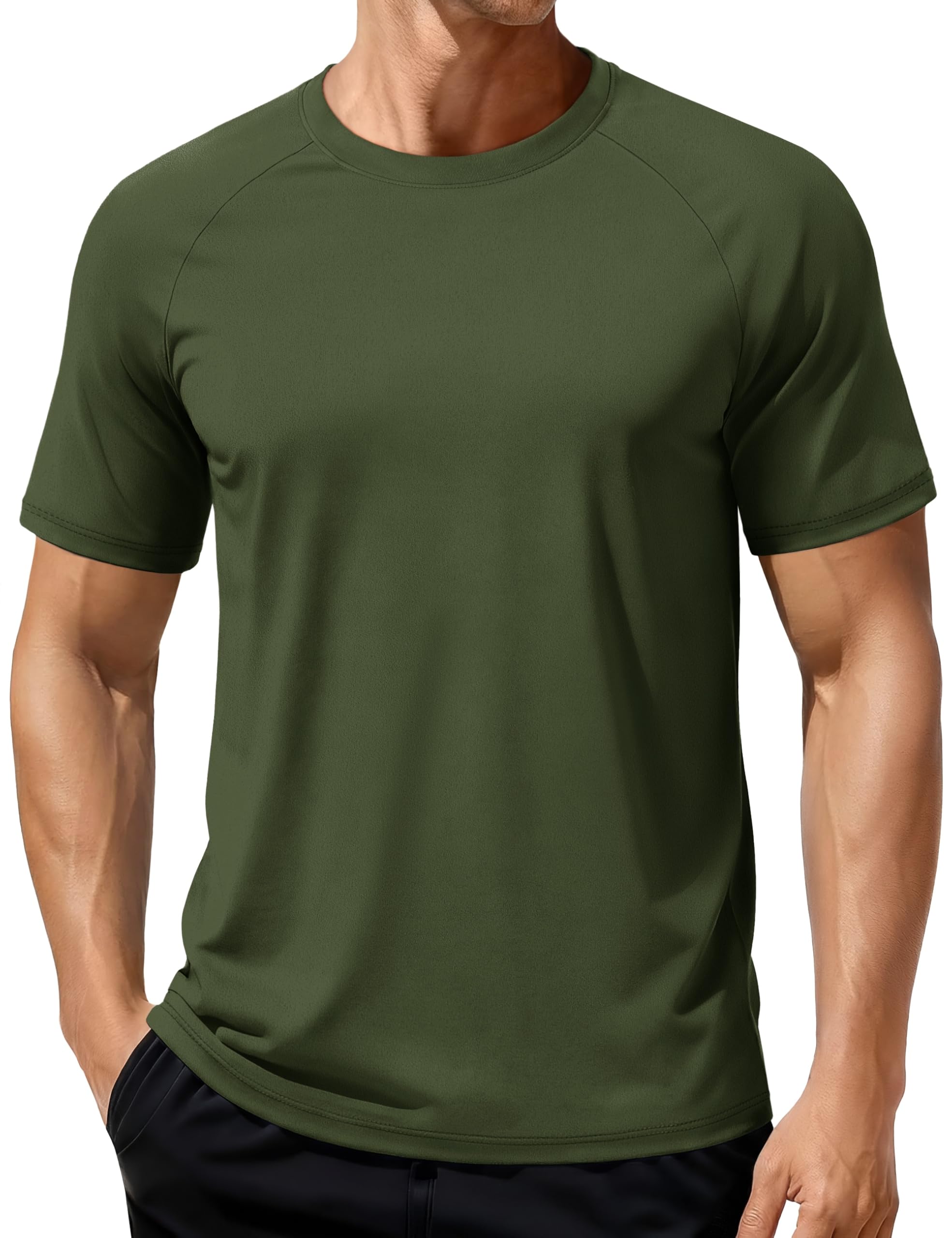 Men's Dry Fit Shirts Wicking Athletic Swim T-Shirts
